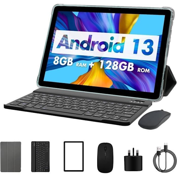 Tablett PRITOM P30H 10 Tum Android 13,8GB4+4,128GB,Utbyggbar 1TB,8000 mAh,WiFi-Tablett,Qcta Core-Processor,WiFi 6,Tablett PC a