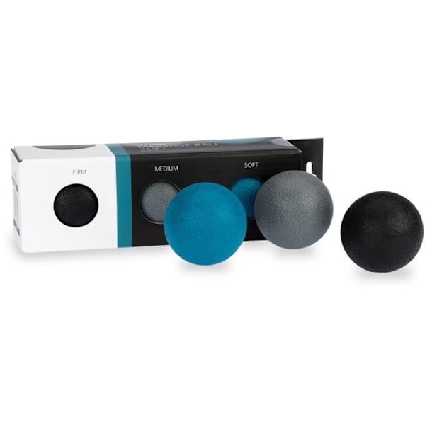 AVENTO Set med 3 massagebollar - Ø 5 cm Svart