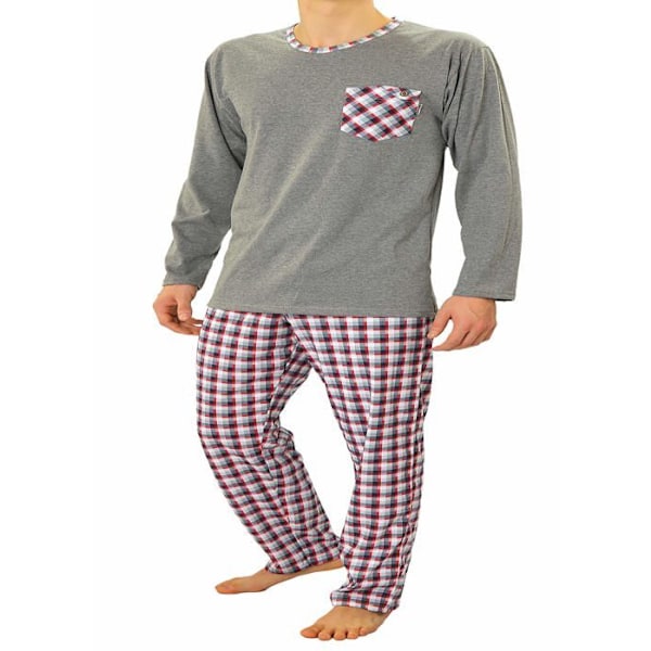 Sesto senso - Pyjamas för män (XL, 04 bordo) - Pyjamas för män Lång bomull 100 % nattkläder Byxor och långärmade set Bordo XL