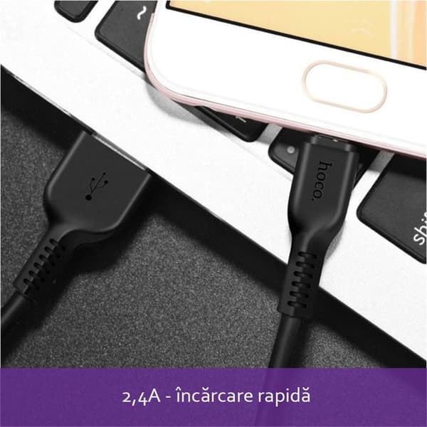 Data-kabel - HOCO - Flash (X20) - USB-A till Lightning - 10W - 2,4A - 1,0m - Svart