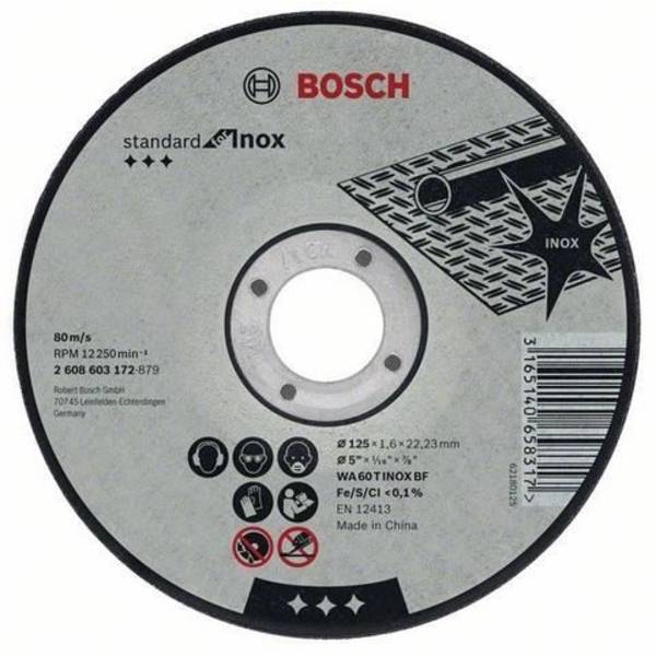 Disksåg BOSCH med flat centrum Standard Inox Rapido 125X1.6 MM - 2608603172