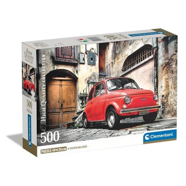 Pussel 500 bitar + affisch: Fiat 500
