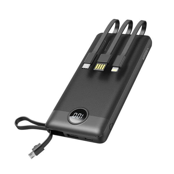 Extern Batteri 10000mAh Apple Lightning, USB-C och Micro USB Veger Svart