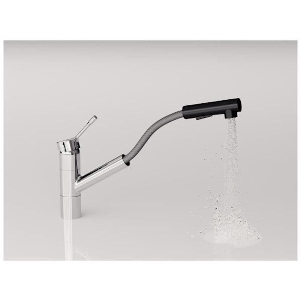 Engreppsblandare för diskho - CERALOOK - medium justerbar rörpip - 2J utdragbar spray - Ideal Standard
