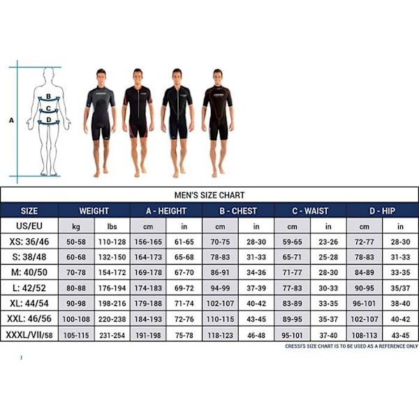 Cressi dykardräkt - XLV437088 - Med X Man 2,5 mm - Shorty våtdräkter för män i 2,5 mm högstretch neopren Svart röd XXXXXL