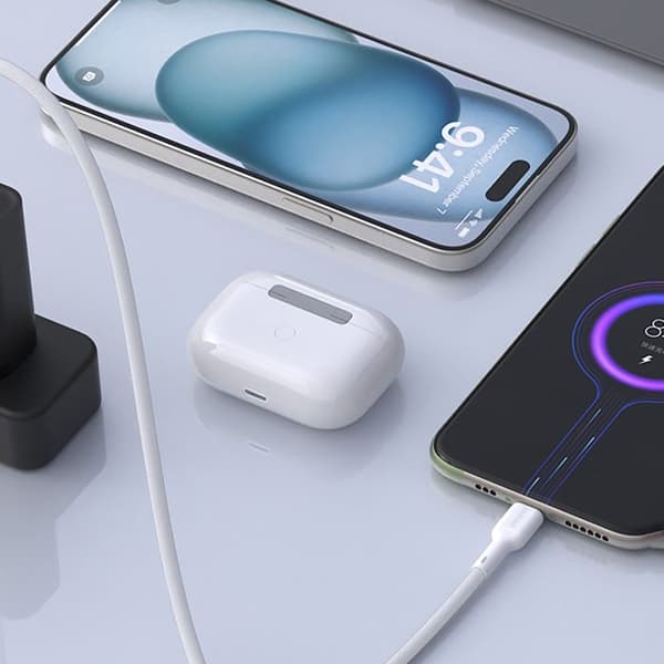 USB-A till USB-C kabel 5A 1 m - vit