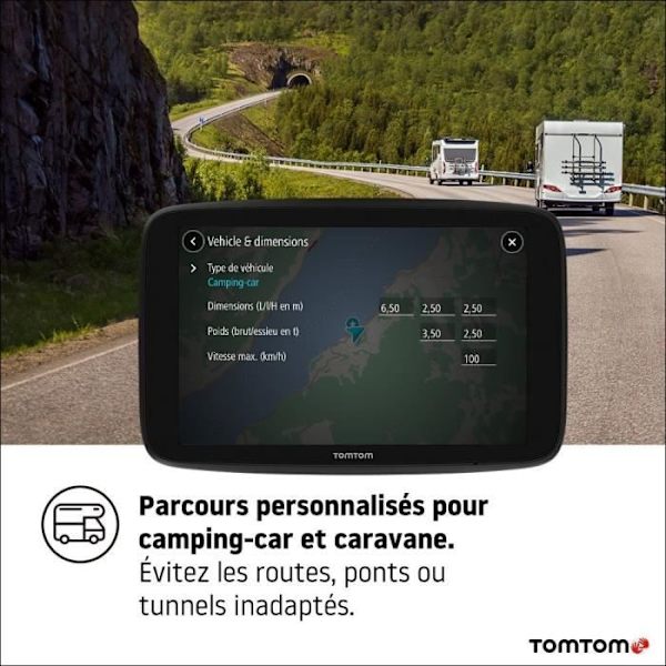 Husbil och husvagn GPS TOM TOM GO Camper Max - 7" HD-skärm - Världskartläggning