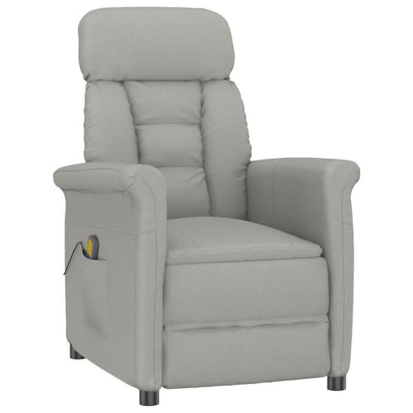 Massagefåtölj - vidaXL - Ljusgrå - Polyester - 1 plats - Dämpbar Ljusgrått
