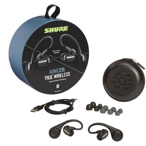 Shure Aonic 215 True Wireless Sound Isolating Earphones - Svart