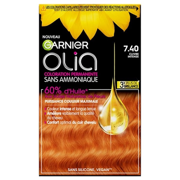 Färgning - Garnier - Olia - 7.40 Intensiv Koppar - Kräm - Normal hår 7.40 - Intensiv koppar