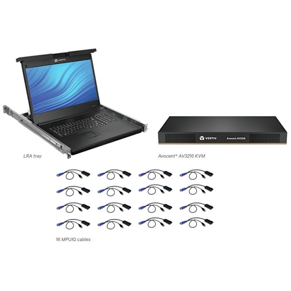 Konsol KVM - VERTIV - Avocent Lokal Rackåtkomst - 16 portar - 18,5'' - 1366 x 768