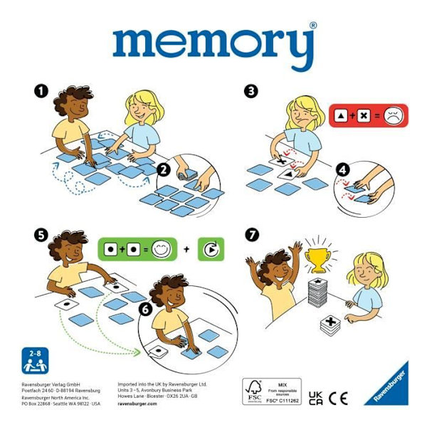 Grand memory® Dinosaurs, pedagogiskt spel, association och memorering, från 3 år, 20924, Ravensburger Flerfärgad