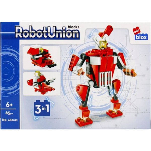 Monteringsspel - byggspel - manipulationsspel Alleblox - AB8029 - BLOCK KONSTR ROBOT 65EL 15X10X5 PUD1