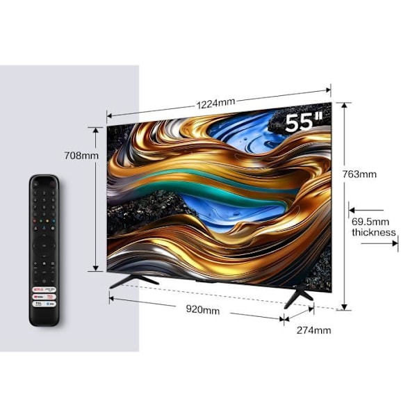 LED TV Tcl 55P755 LED Google TV 60Hz 4K 139cm 2024