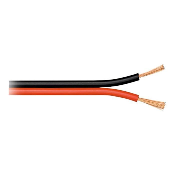 Bulk högtalarkabel - goobay - 2,5 mm² - 25 m - Röd/svart