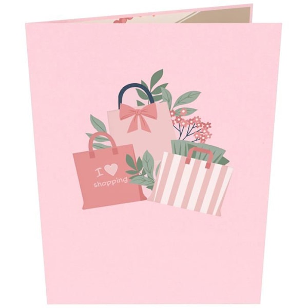 Mokio - DDD-097 - ® Pop-Up Shopping Kort, 3D Presentkort för en shoppingtur, Grattiskort till födelsedag