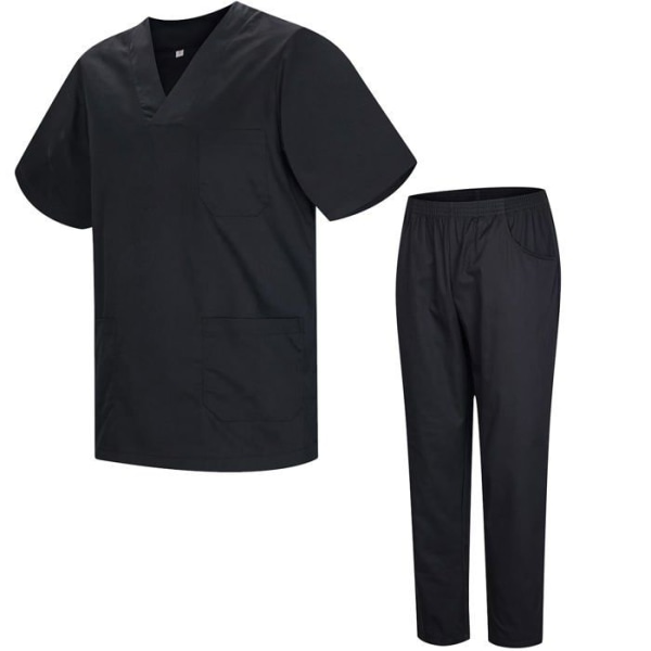 Misemiya - MZ-8178 - Unisex Uniform Set Blus - Medicinsk uniform med topp och byxor - Ref.8178 Svart S