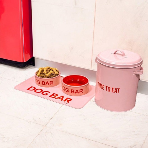 Matte för skålar - Fisura - Hundbar - Halkfri - Vattentät - Rosa Rosa