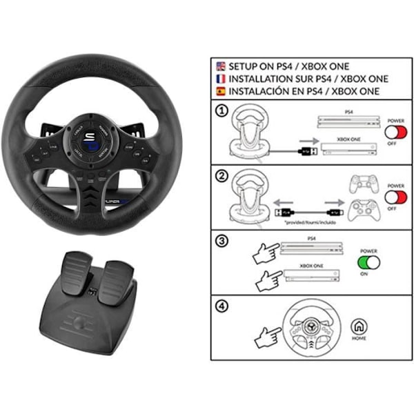 Tävla ratt - SUPERDRIVE - SV450 - Med pedal - Växelpaddlar - Multi-plattformar