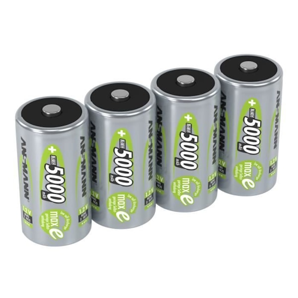 ANSMANN D 5000mAh Mono NiMH 1.2V batteri - 1000x uppladdningsbart (4 stycken)