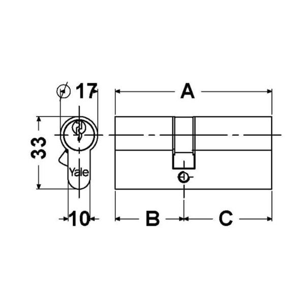 Lås - cylinder - cylinder - Yale lås - Y210KD3140D1000