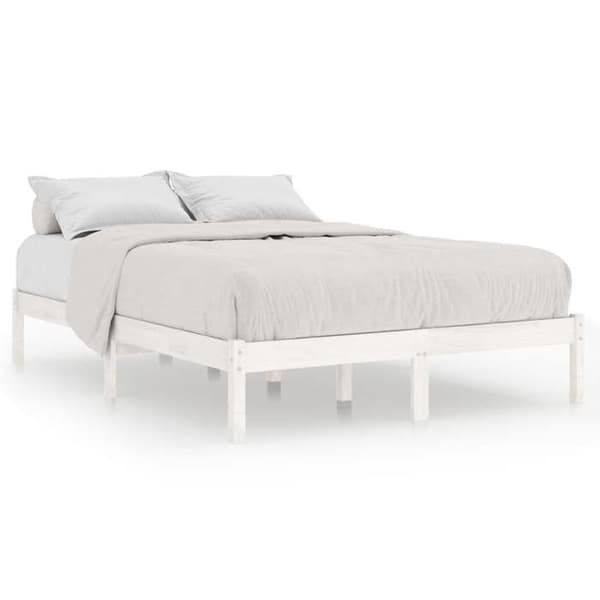 vidaXL Sängstomme Vit massivt trä 150x200 cm Extra Large 810023