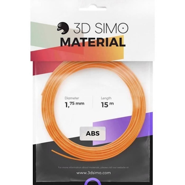 Paket med 3D filament Simo3Dsimo-ABS-2 ABS plast 1,75 mm orange, svart, vit 120 g