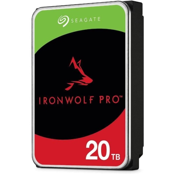 Seagate IronWolf Pro, 20TB, NAS-hårddisk intern företagshårddisk – CMR, 3,5”, SATA 6 Gb/s, 7200 RPM, 256 MB CA-minne