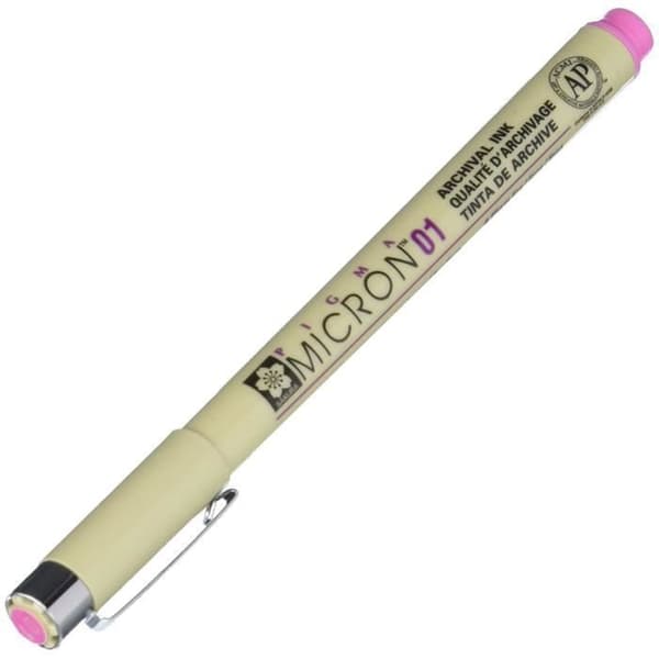 Pennor - SAKURA - PIGMA MICRON 01 - Spets 0,25 mm - Rosa - Permanent Ros