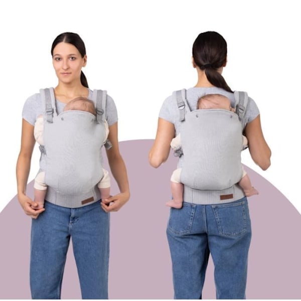 MoMi COLLET Ergonomisk bärsele - Upp till 20 kg - Fram/bak - Hypoallergenisk - Grå Grå