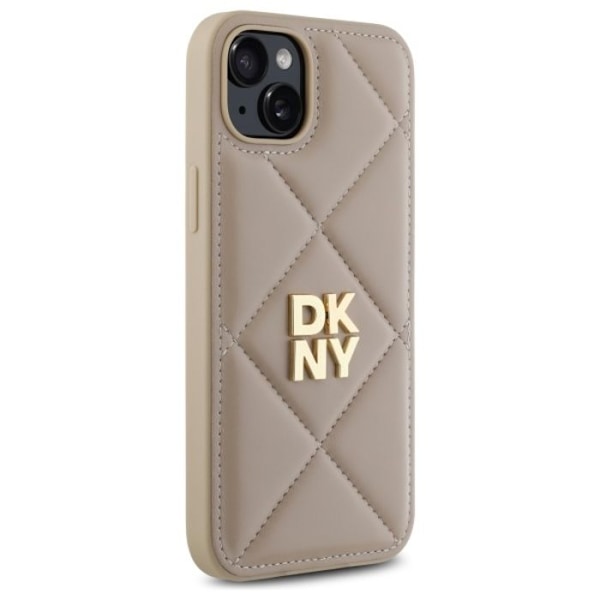 iPhone 15 Plus-fodral - DKNY läder quiltad staplad logotyp (DKHCP15MPQDSLE) - Noir