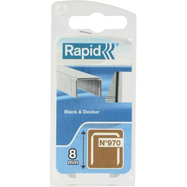 RAPID Galvaniserade häftklamrar - Flat tråd - N ° 970/8 mm Grå