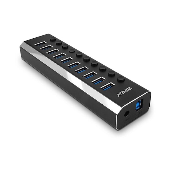 LINDY 10-portars USB 3.2 Gen1 Hub med individuella switchar