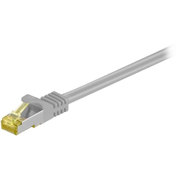 Cordon RJ45 - Kabel - Kategori 7 - S/FTP - 0,25 m - Dubbel skärm - Grå