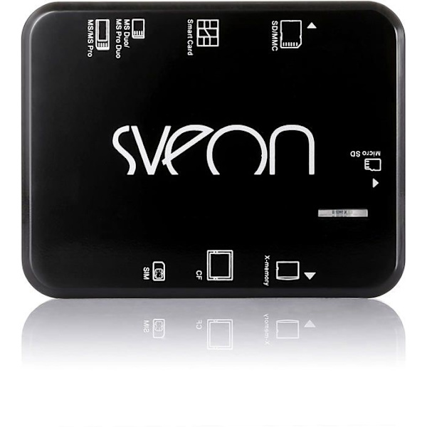 Sveon extern minneskortläsare Elektronisk dni-läsare + Kort + SIM + CF Svart