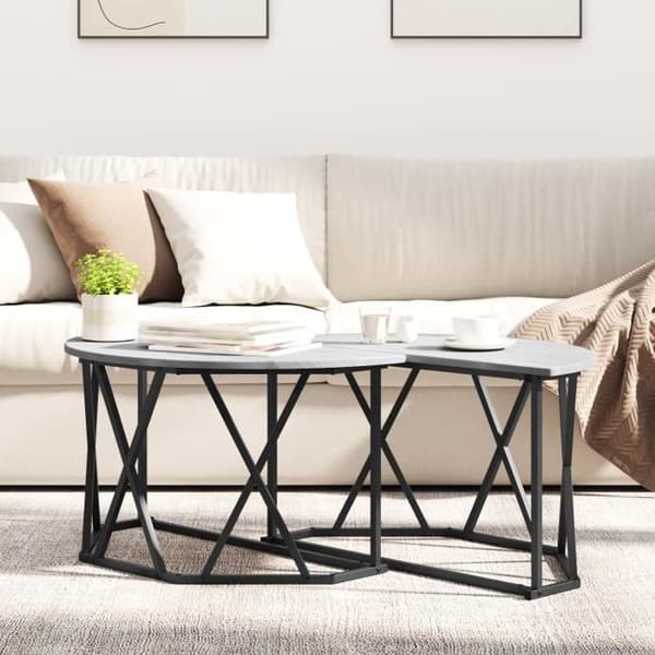 Soffbord - Grå Sonoma - 80x80x42 cm - Återvunnet trä - Modern stil Grå