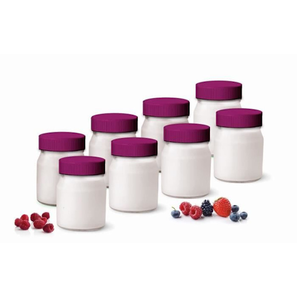 LITTLE BALANCE 8539 Yoghurtgrytor i glas, 190 ml Rosa, klar