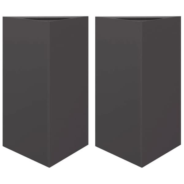 vidaXL Trädgårdsplanterare 2 st svart triangulär 50x43x75 cm stål 851172
