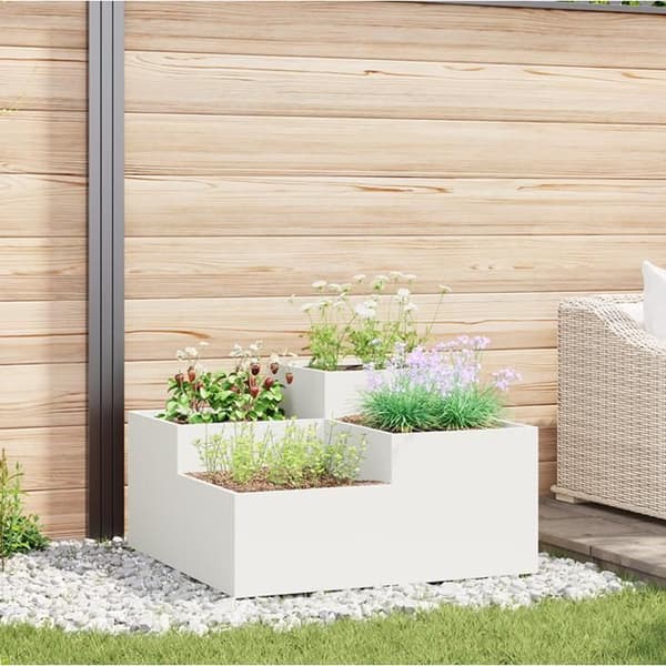 Jardinière 80x80x48 cm Stål Vit
