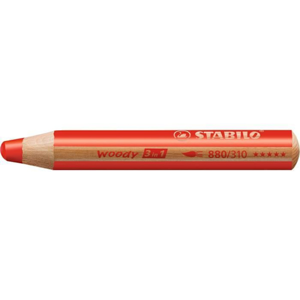 Kartong x 6 STABILO woody 3in1 ARTY multitalent pennor + 1 slipare Blandade färger