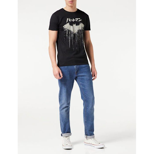 Popgear T-shirt - BAT00081MTS01 - DC Comics Batman Distressed Japanese Logo Herr T-shirt Svart jag