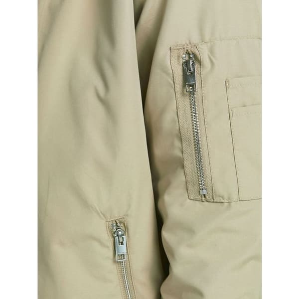 Mörkbeige bomberjacka för män Jack & Jones Rush – standardpassform, 100% polyester beige jag