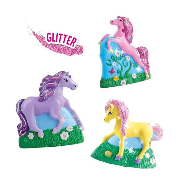 SES CREATIVE - Formning och målning - 3 hästar - Från 5 år - Blandat - Gips och färg ingår Flerfärgad