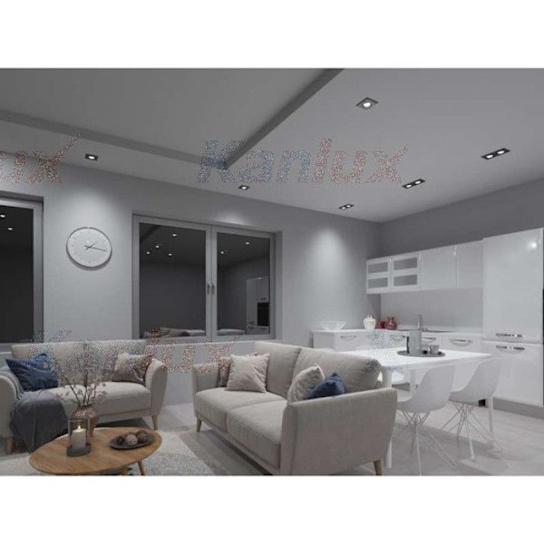Plattstöd med fyrkantig spegeleffekt - svart - Spotlights - Glas - LED - Infälld Spegel