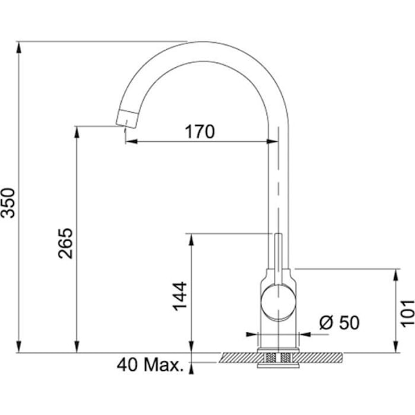 Franke FP 9000, Blandare Kök Fragranit Grafit (115.0298.094)
