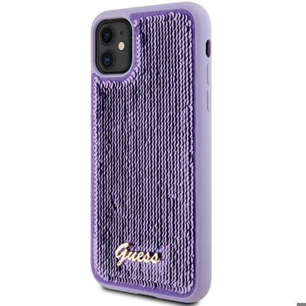 Guess Sequin Script Metal - iPhone 11-fodral (lila)