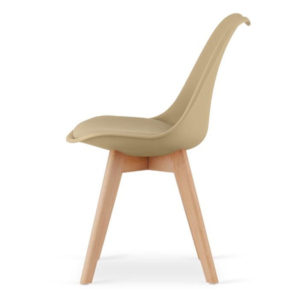 Set med 4 matstolar MARK - Elegant design och optimal komfort | mörk beige färg | ben i massivt trä