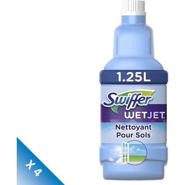 [Förpackning med 4] SWIFFER WetJet rengöringslösning - 1,25 L Blå