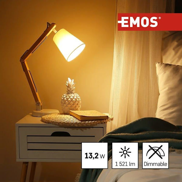 Emos - ZQ5160 - LED-lampa a +, Classic A60, glas, 14 W, E27, transparent, 6,2 x 6,2 x 13 cm