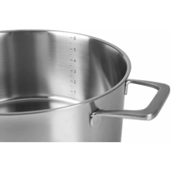 LACOR 45022 Foodie gryta med lock 22 x 10,5 cm, rostfritt stål, INOX, 22 cm